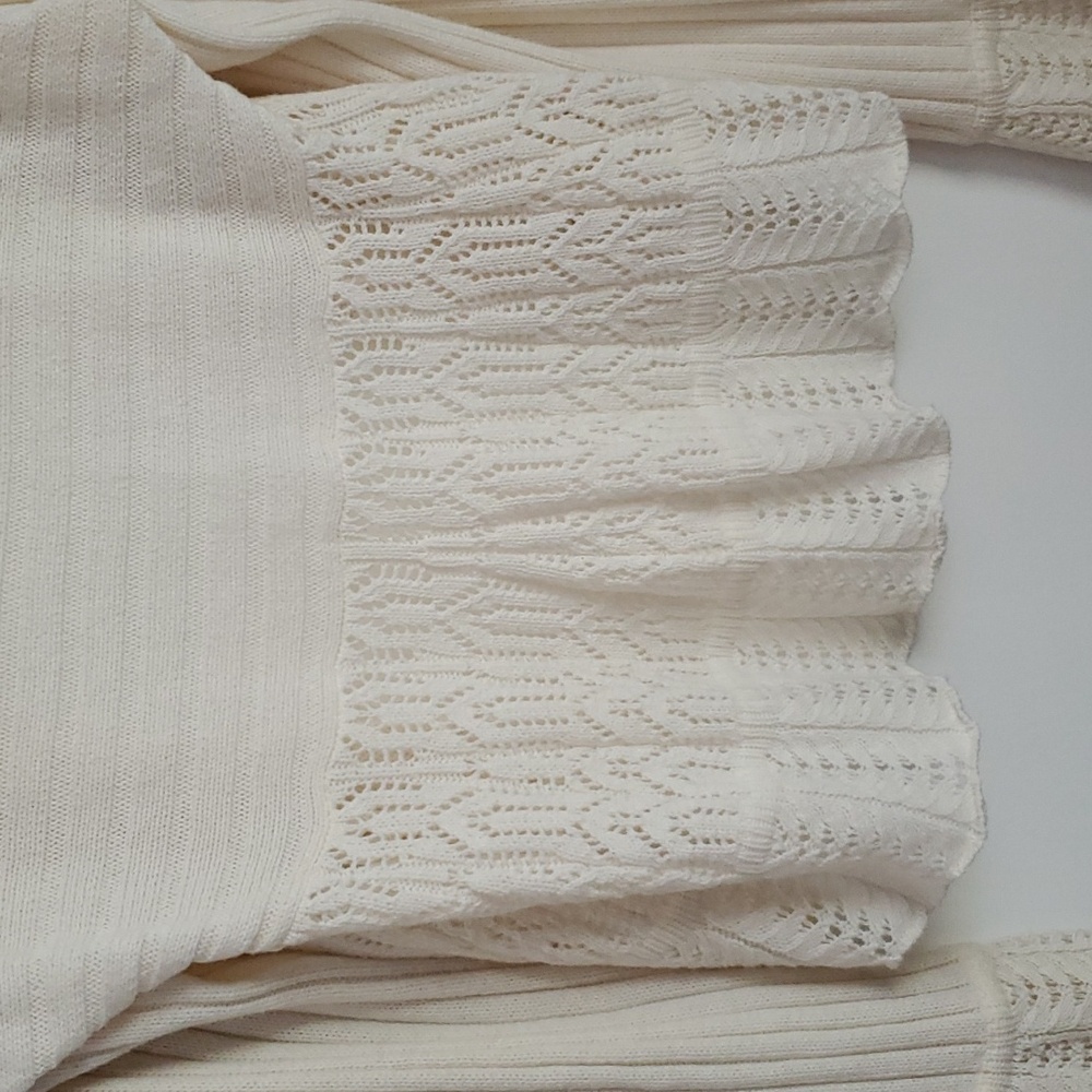 Kenar Cream Crochet Ruffle Cardigan - Picture 6 of 9
